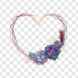 succulent heart wreath png