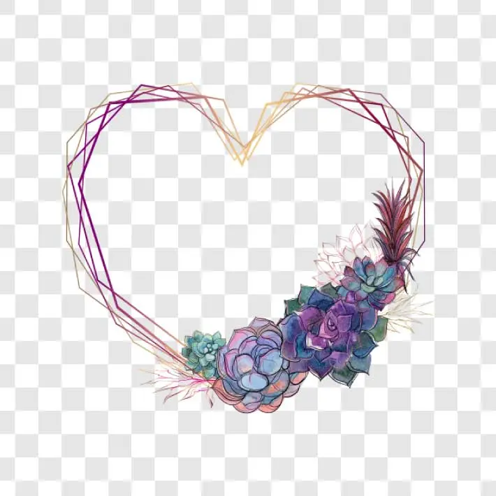 succulent heart wreath png