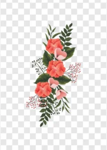 tropical orange floral png