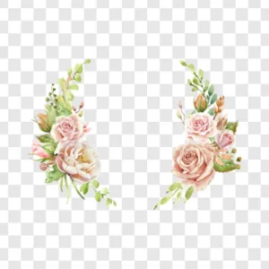 vintage rose flower corner png