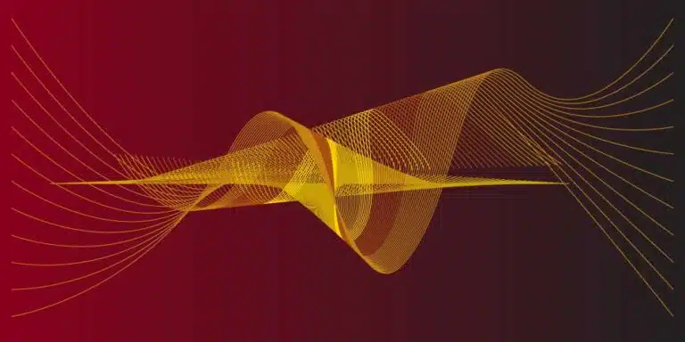 abstract red background with gold colored indented lines
