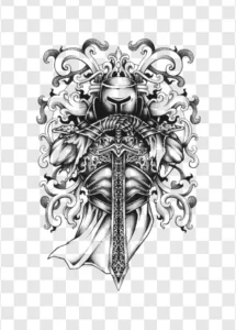 hand draw knight and armor
