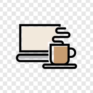 laptop and coffee icon