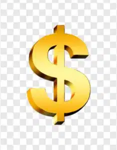3d gold dollar object