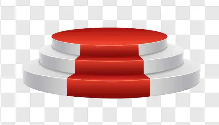 display podium with red carpet png