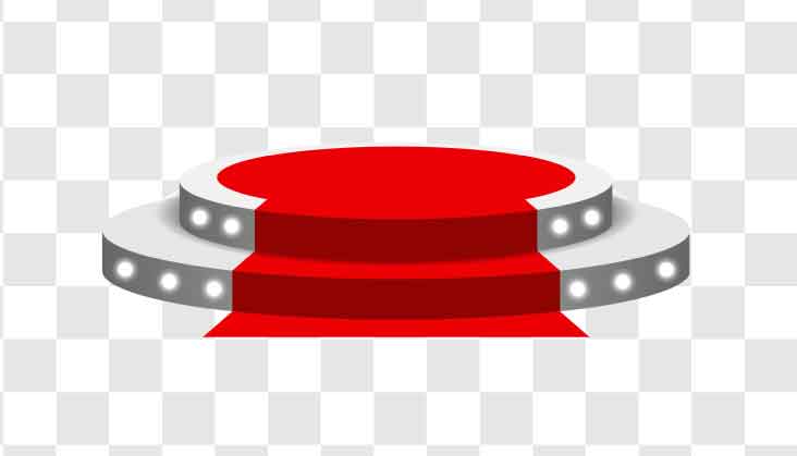 transparent red carpet podium