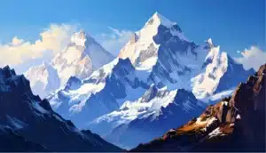 aesthetic style with mountain view