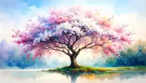 beautiful concept of sakura and illustration