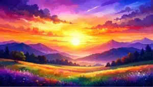 beautiful concept of sunset and landscape