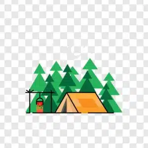 camping in the forest illustration
