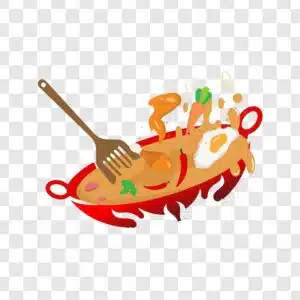cooking with a wok full of spices