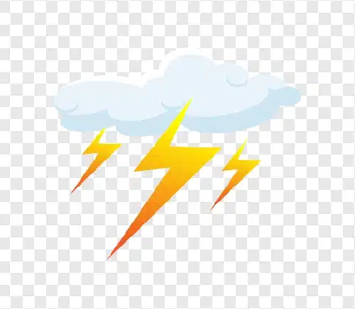 illustration of clouds and lightning