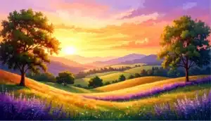 sunset glow in nature landscape