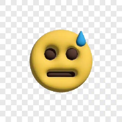 sweating 3d emoji