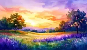 twilight landscape with warm colors