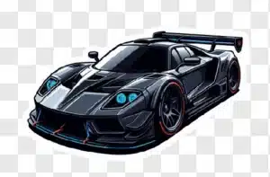black futuristic sports car illustration