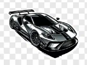 black sports car illustration sticker