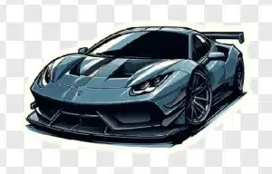 blue supercar concept design