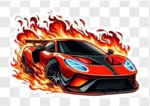 burning speed racer illustration