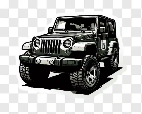 cartoon jeep offroad style