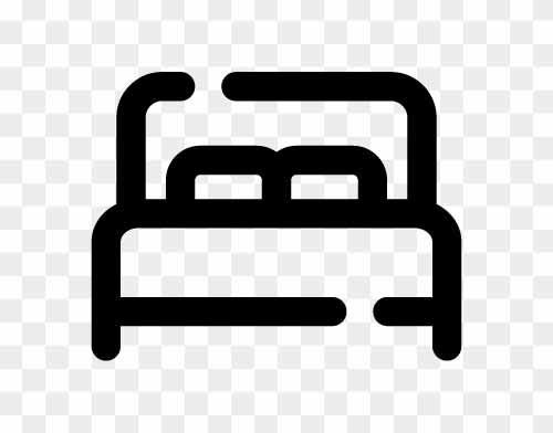 double bed flat icon