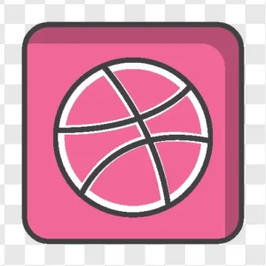 dribbble square line icon