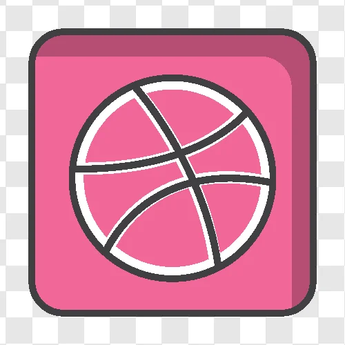 dribbble square line icon