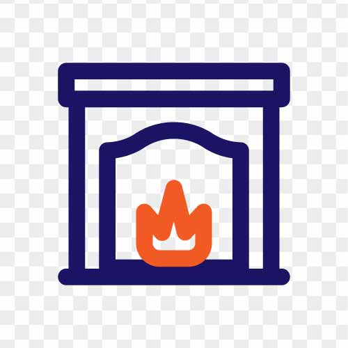 fireplace flat icon