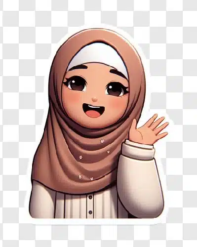 friendly muslim girl illustration