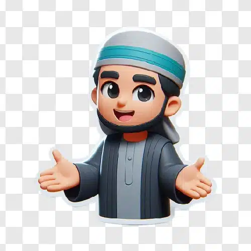 friendly muslim man cartoon vector