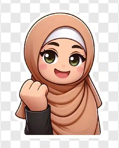 happy hijab girl cheering