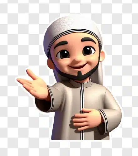 islamic character greeting in 3d