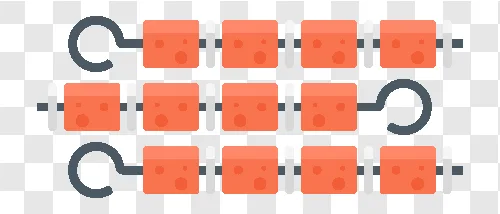 meat skewer illustration icon