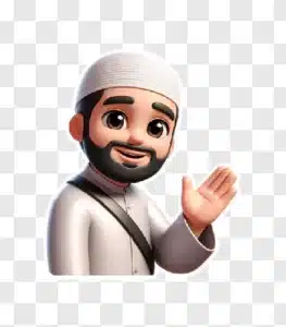 modern muslim man waving vector