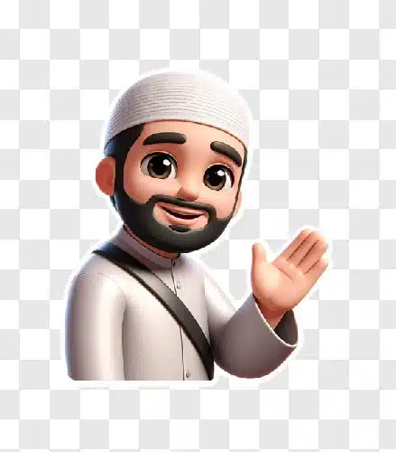 modern muslim man waving vector