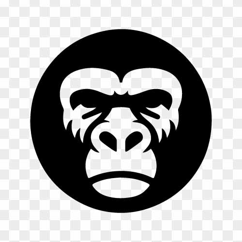 monochrome gorilla head