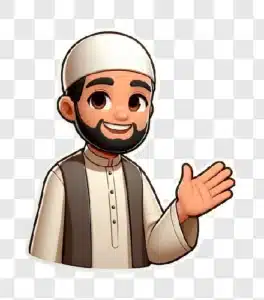muslim man cartoon sticker