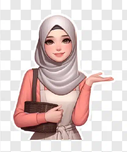 muslim woman with basket
