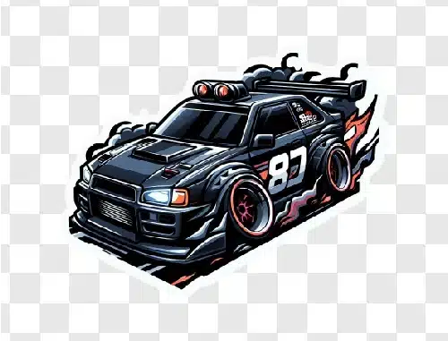 racing car number 87 vector