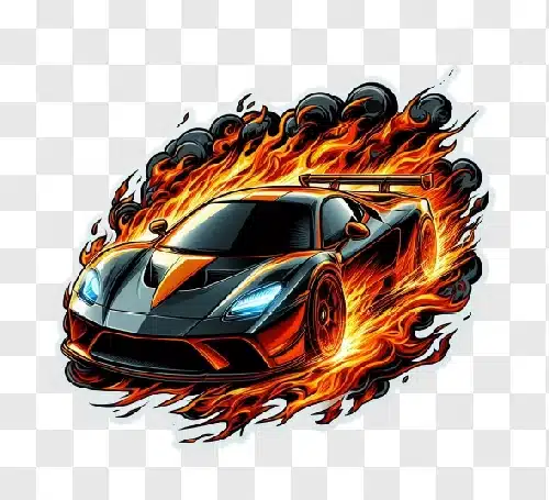red hot racing car drawing