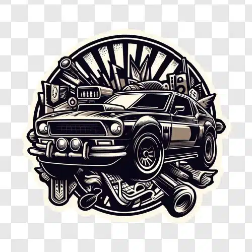 retro muscle car illustration