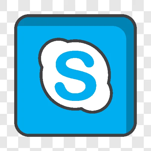 skype square line icon