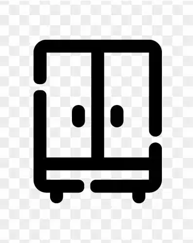 wardrobe two door flat icon