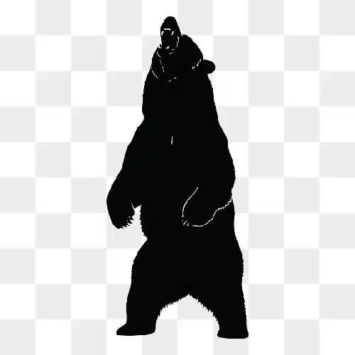 silhouette of a bear standing on its hind legs