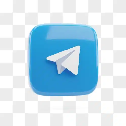 telegram app icon on a blue background with a white paper airplane