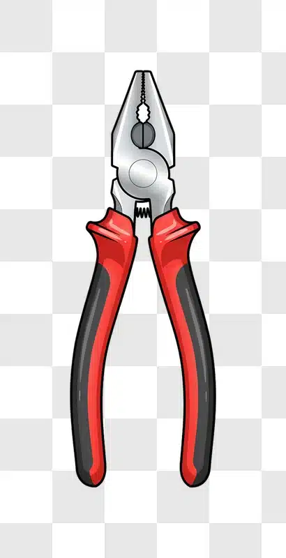 a pair of red and black handled pliers edited
