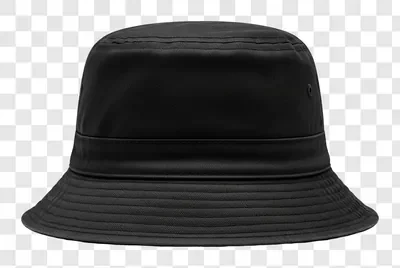 a plain black bucket hat isolated on a white background