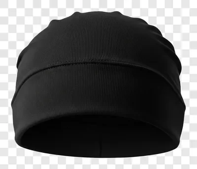 a simple black beanie hat isolated on a white background