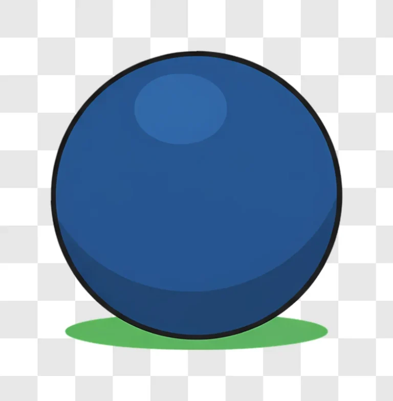 a simple blue ball on a green surface edited