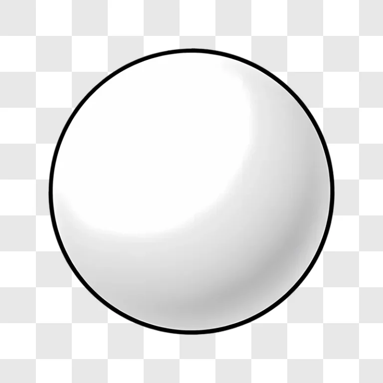 a simple white sphere with a black outline and a subtle highlight edited
